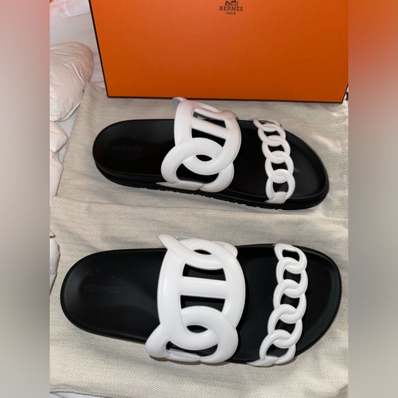 Hermes “Extra” Sandal - Black and White, 41 - Picture 5 of 7